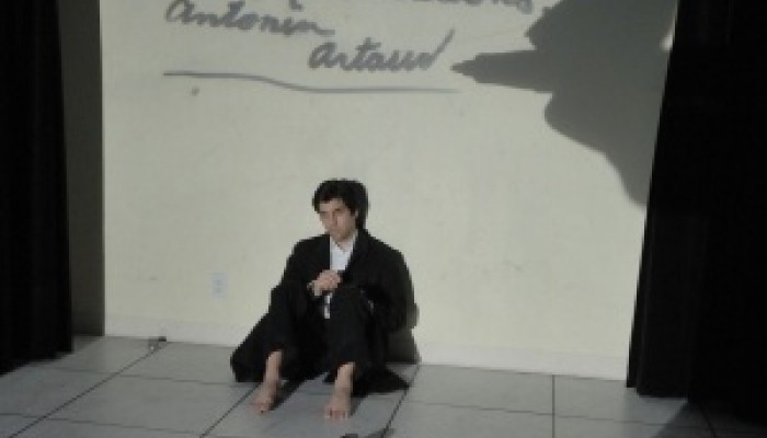 Adam Paolozza in Theatre Run’s production of Artaud: Un Portrait En Décomposition.